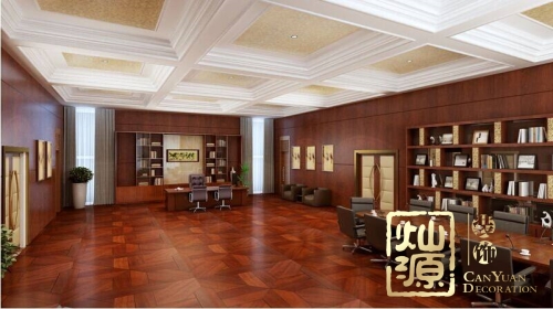 老牌南寧裝修設(shè)計公司展示中式風格辦公室裝修2