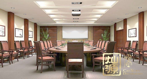 老牌南寧裝修設(shè)計公司展示中式風格辦公室裝修3