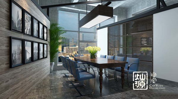 工業(yè)風辦公室裝修效果圖&mdash;燦源裝飾