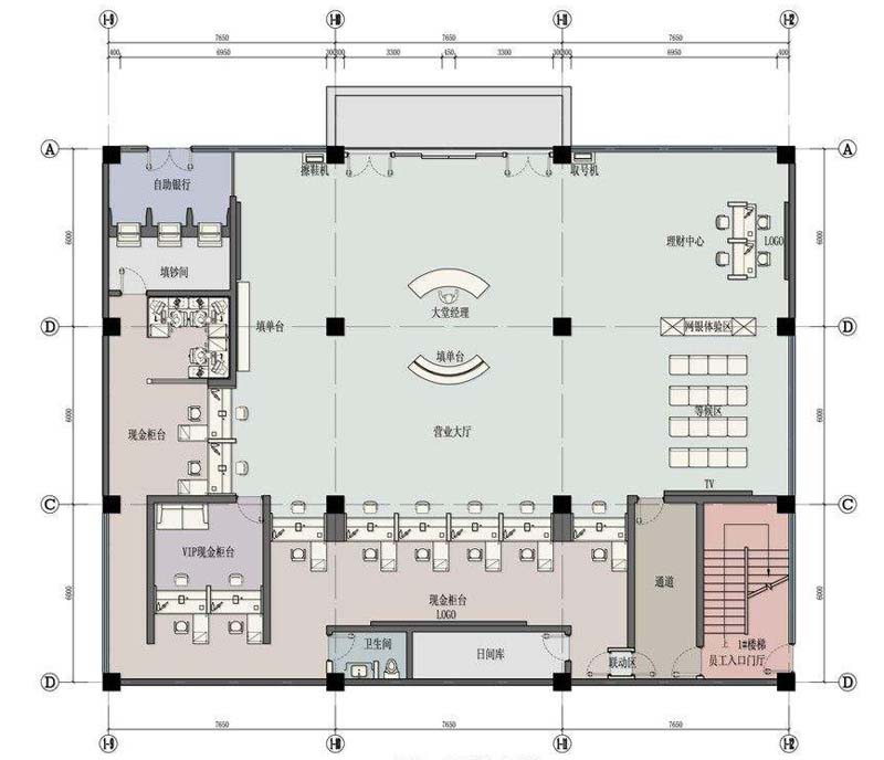 銀行裝修平面圖 銀行裝修平面圖